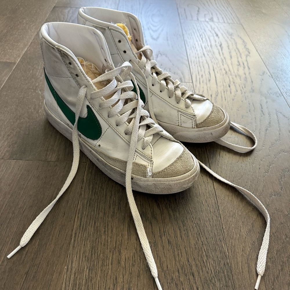Nike Blazer High-Top Sneakers White and Green